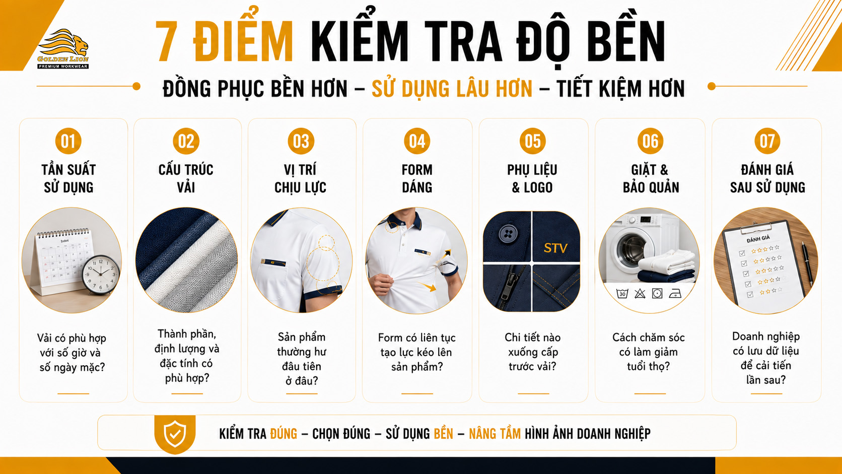 Bảy yếu tố ảnh hưởng đến độ bền đồng phục doanh nghiệp