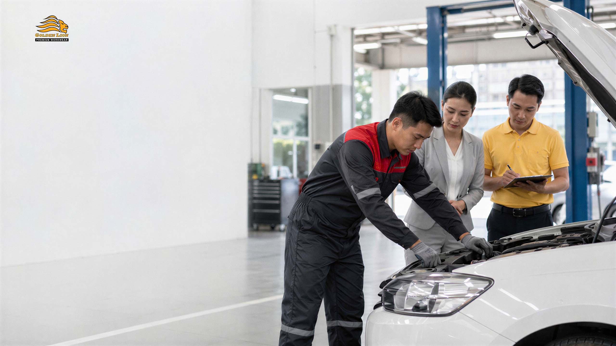 Kiểm tra màu form logo và phụ liệu đồng phục sau 90 ngày