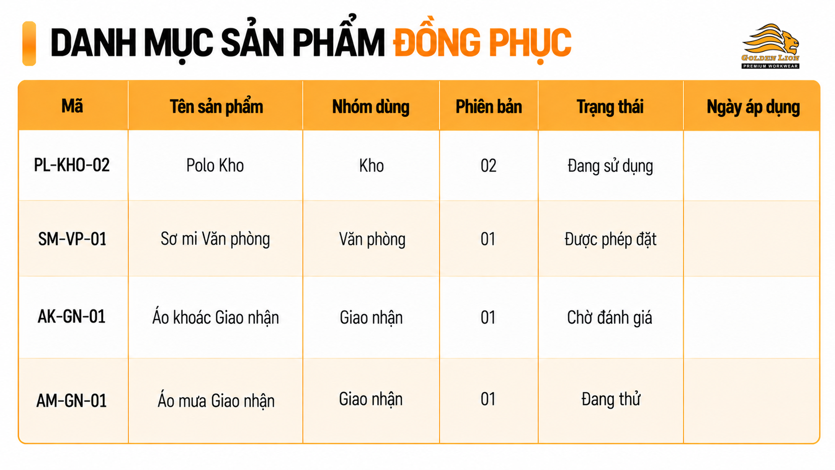 Danh muc san pham dong phuc 1