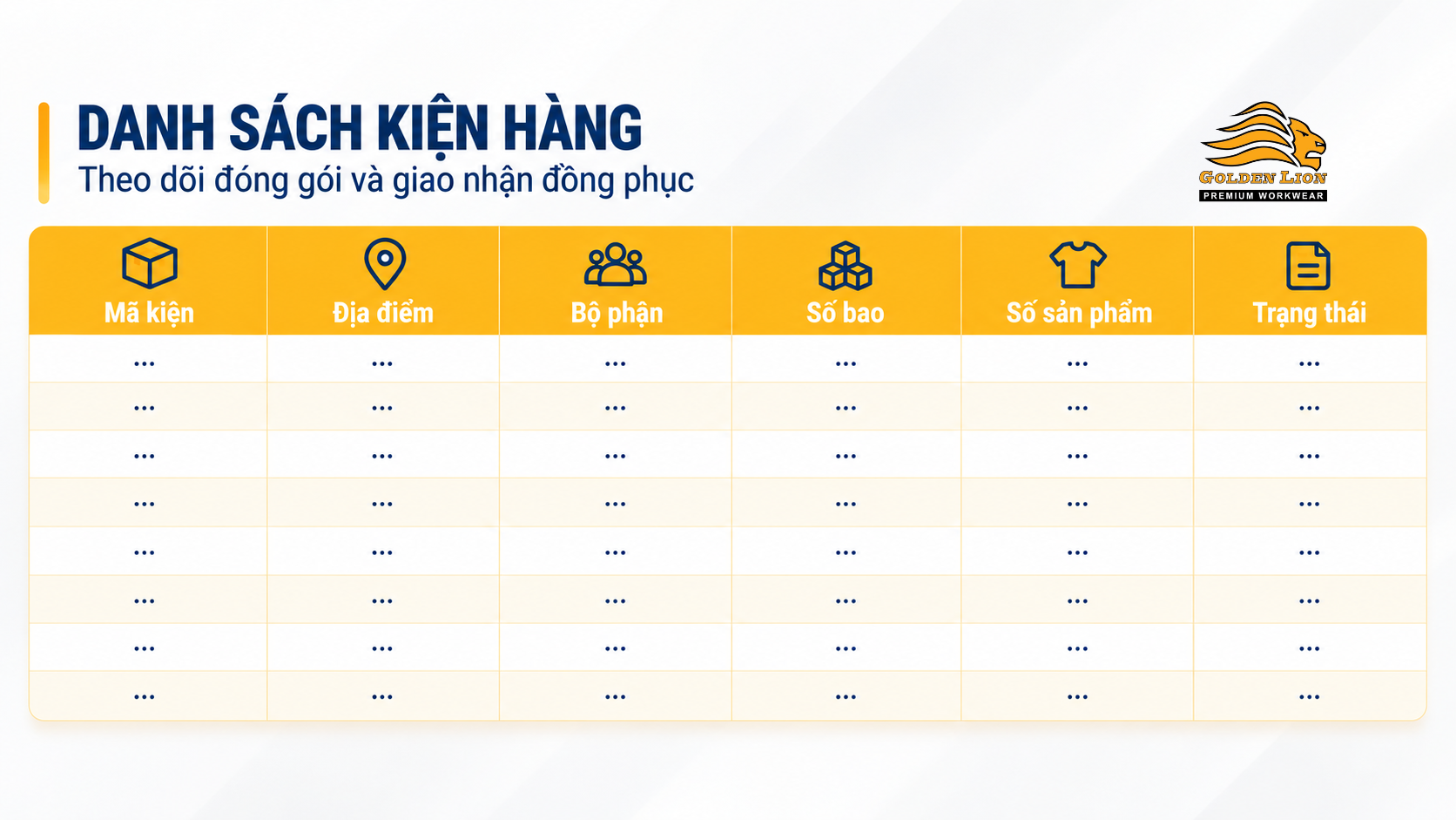 Danh sach kien hang theo doi dong goi va giao nhan